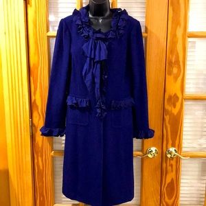 St. John Blue Sz 10 Two Pocket Coat